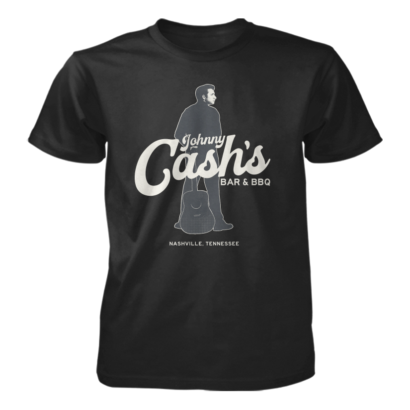 JohnnyCash-BarBBQSilhouetteLogoBlackTee