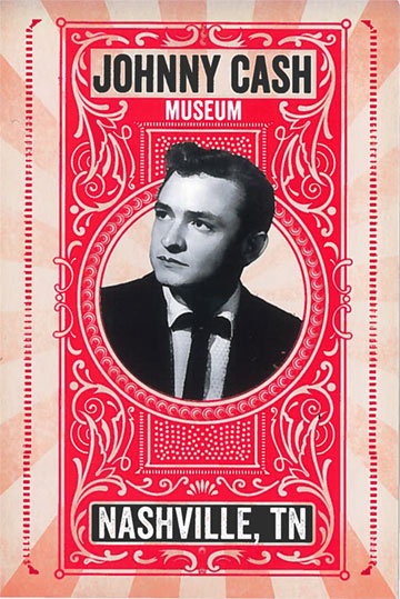 Johnny Cash Museum Red Postcard