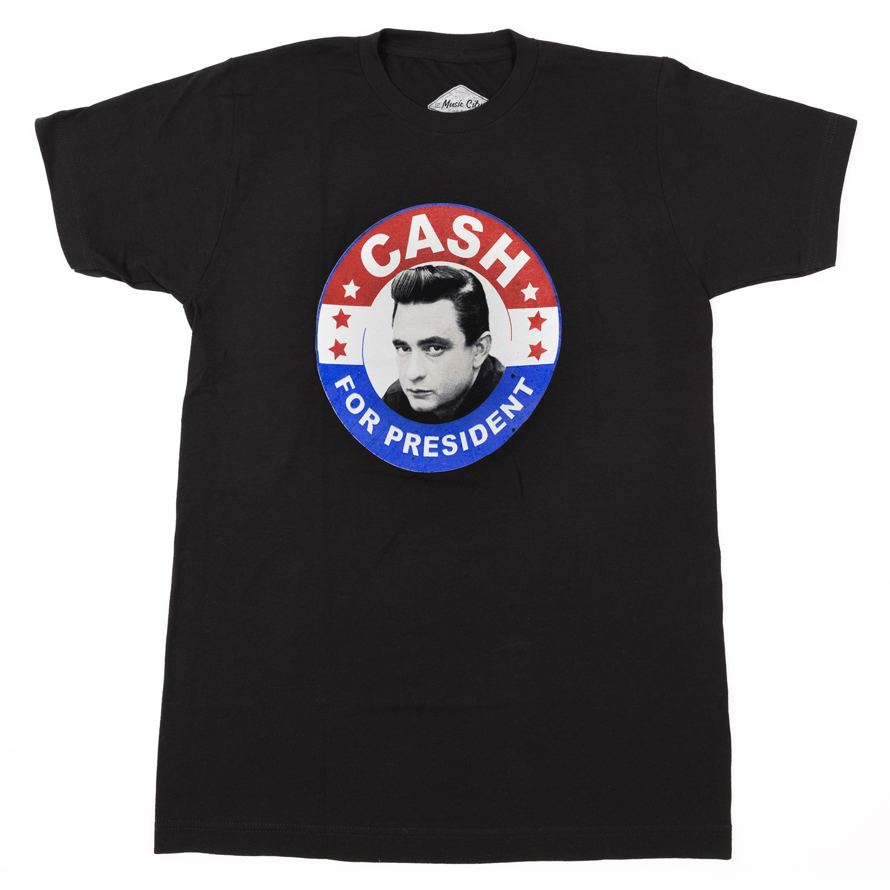 Johnny Cash for President Black Tee