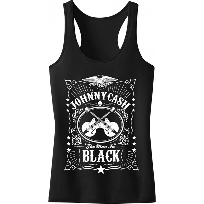 Johnny Cash Man in Black Racer Tank