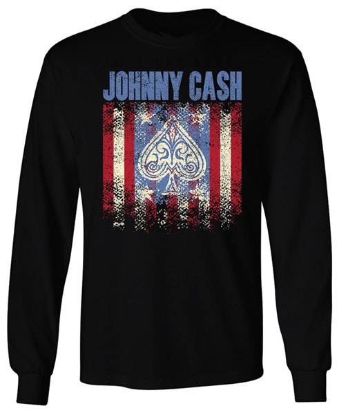 Johnny Cash Americana Spade Long Sleeve T