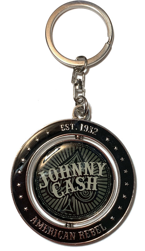 Johnny Cash Ace of Spades Spinner Keychain